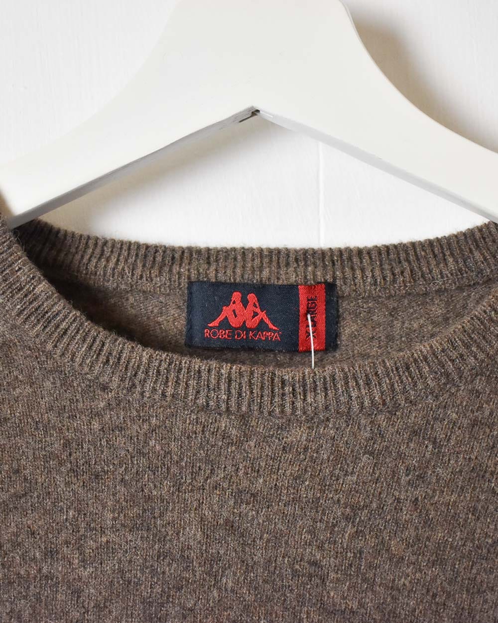 Brown Kappa Knitted Wool Sweatshirt - Medium