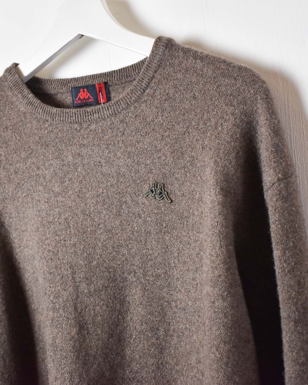 Brown Kappa Knitted Wool Sweatshirt - Medium