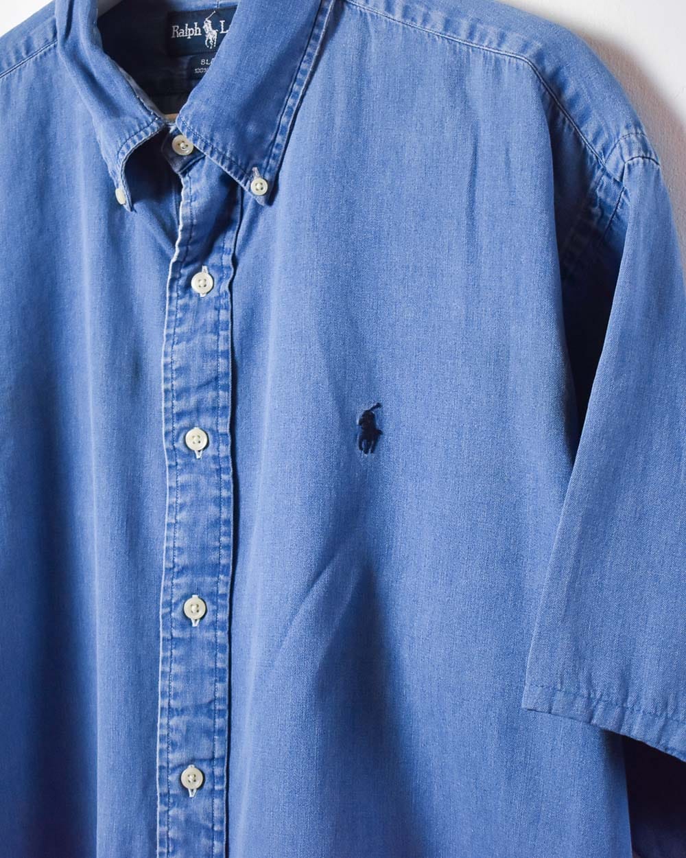 Blue Polo Ralph Lauren Denim Short Sleeved Shirt - X-Large
