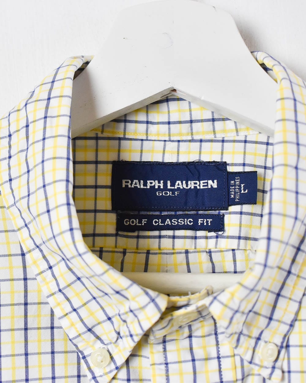 Yellow Polo Ralph Lauren Golf Checked Shirt - Large
