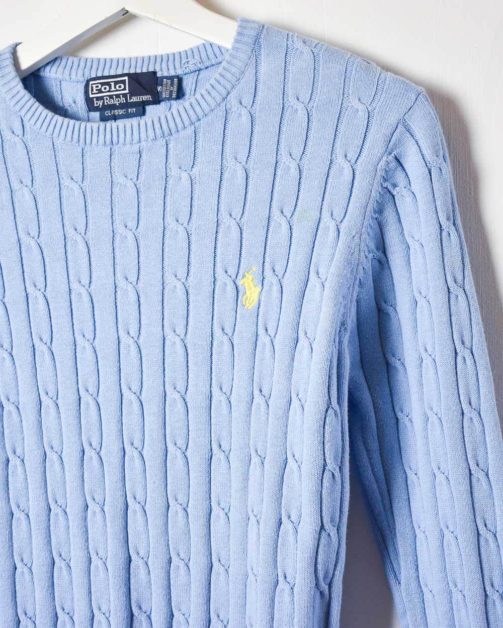 BabyBlue Polo Ralph Lauren Cable Knit Sweatshirt - Small Women's