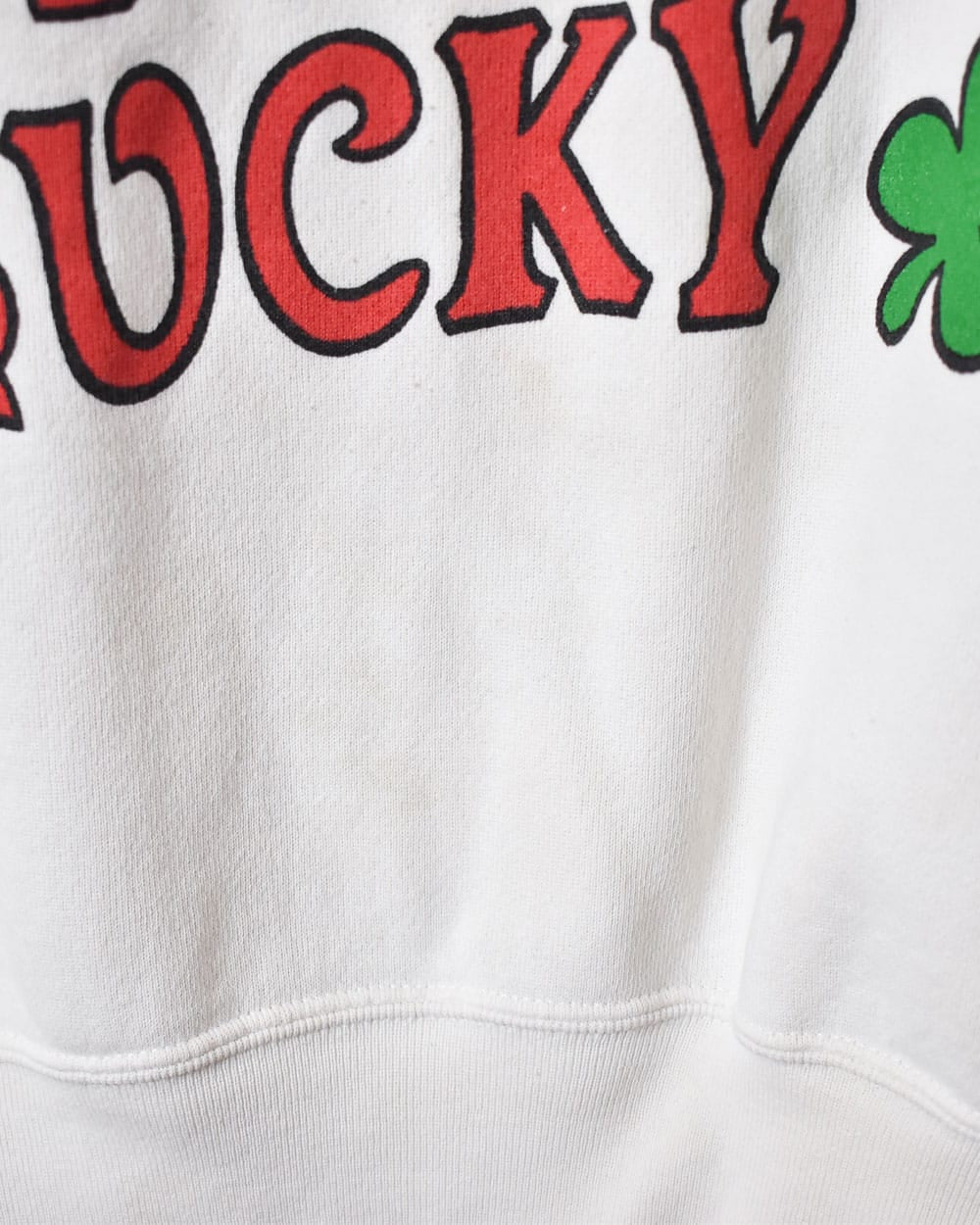 White Leprechaun I Feel Lucky Sweatshirt - Medium