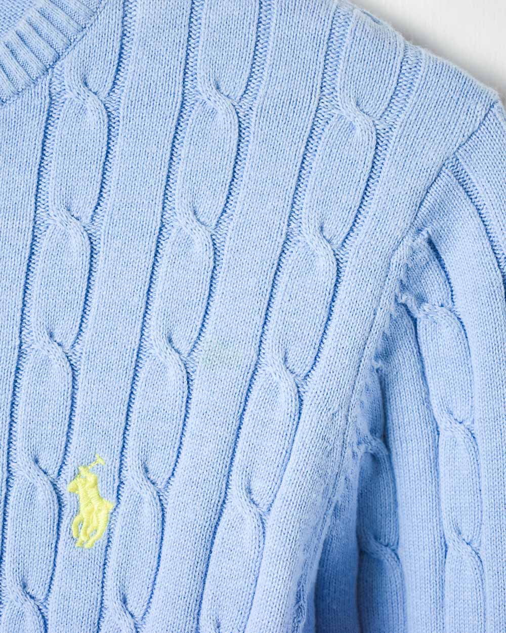 BabyBlue Polo Ralph Lauren Cable Knit Sweatshirt - Small Women's