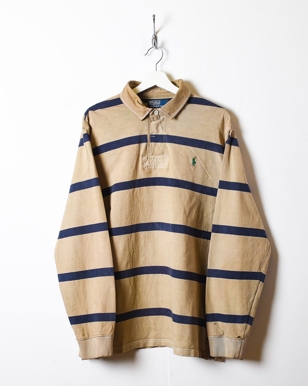 Brown Polo Ralph Lauren Striped Rugby Shirt - XX-Large