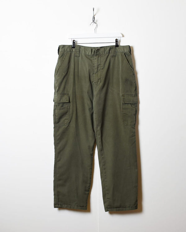 Khaki Dickies Fleece Lined Cargo Trousers - W40 L31
