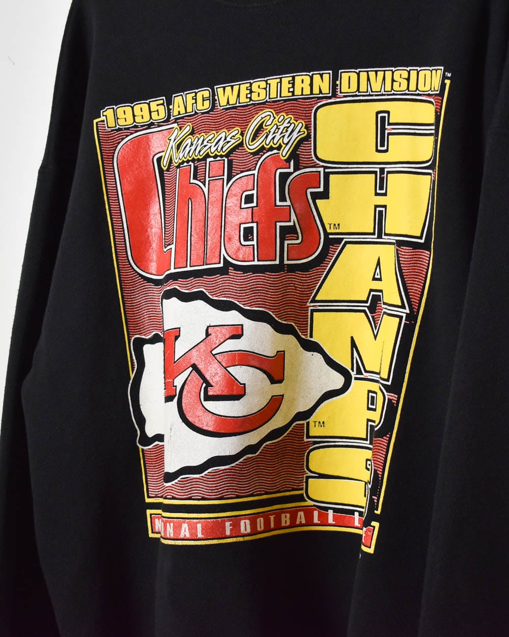 Black Logo Athletic Kansas City Chiefs 1995 AFC Western Division Champs Sweatshirt - X-Large