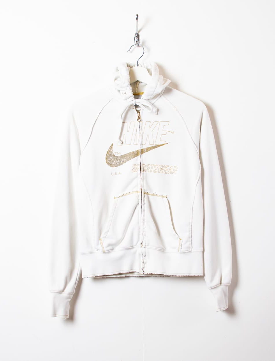 White Nike Sportswear Zip-Through Hoodie - Small Women's