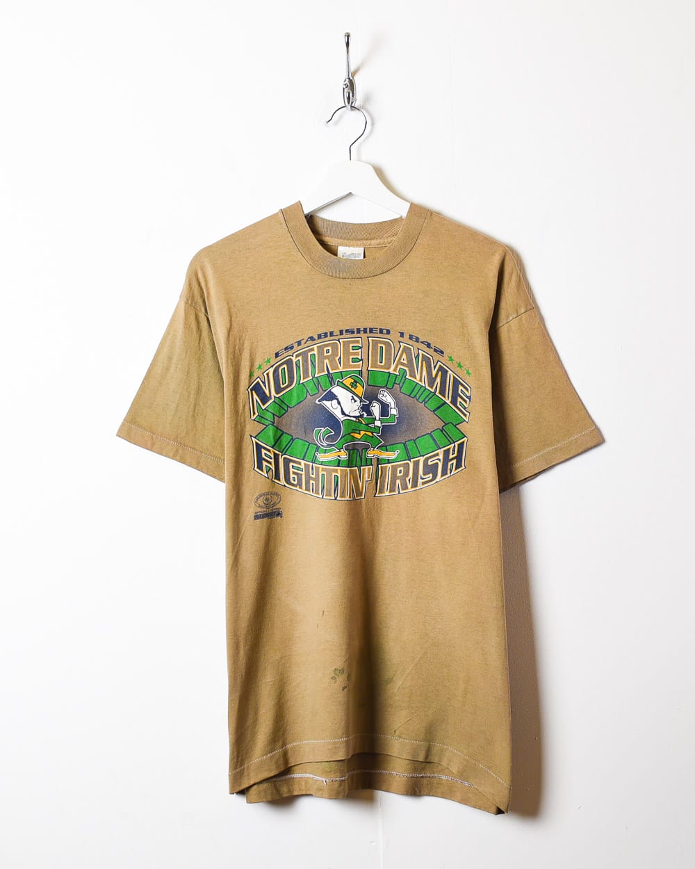 Brown Notre Dame Fightin' Irish Single Stitch T-Shirt - Large