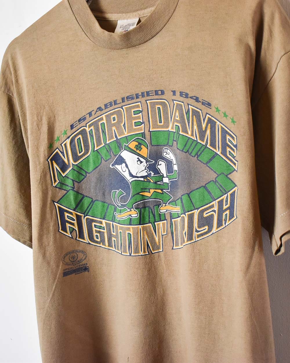 Brown Notre Dame Fightin' Irish Single Stitch T-Shirt - Large