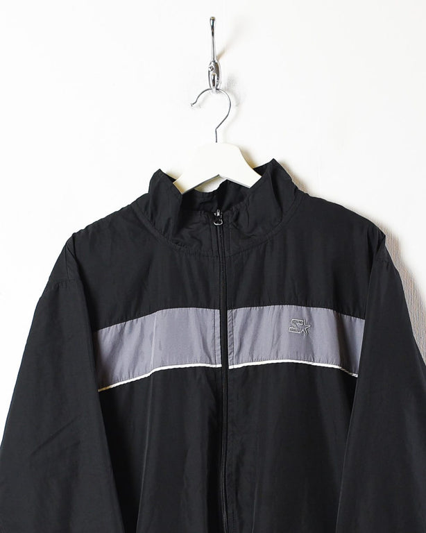 Black Starter Windbreaker Jacket - Large