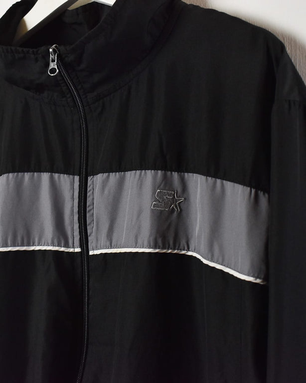 Black Starter Windbreaker Jacket - Large