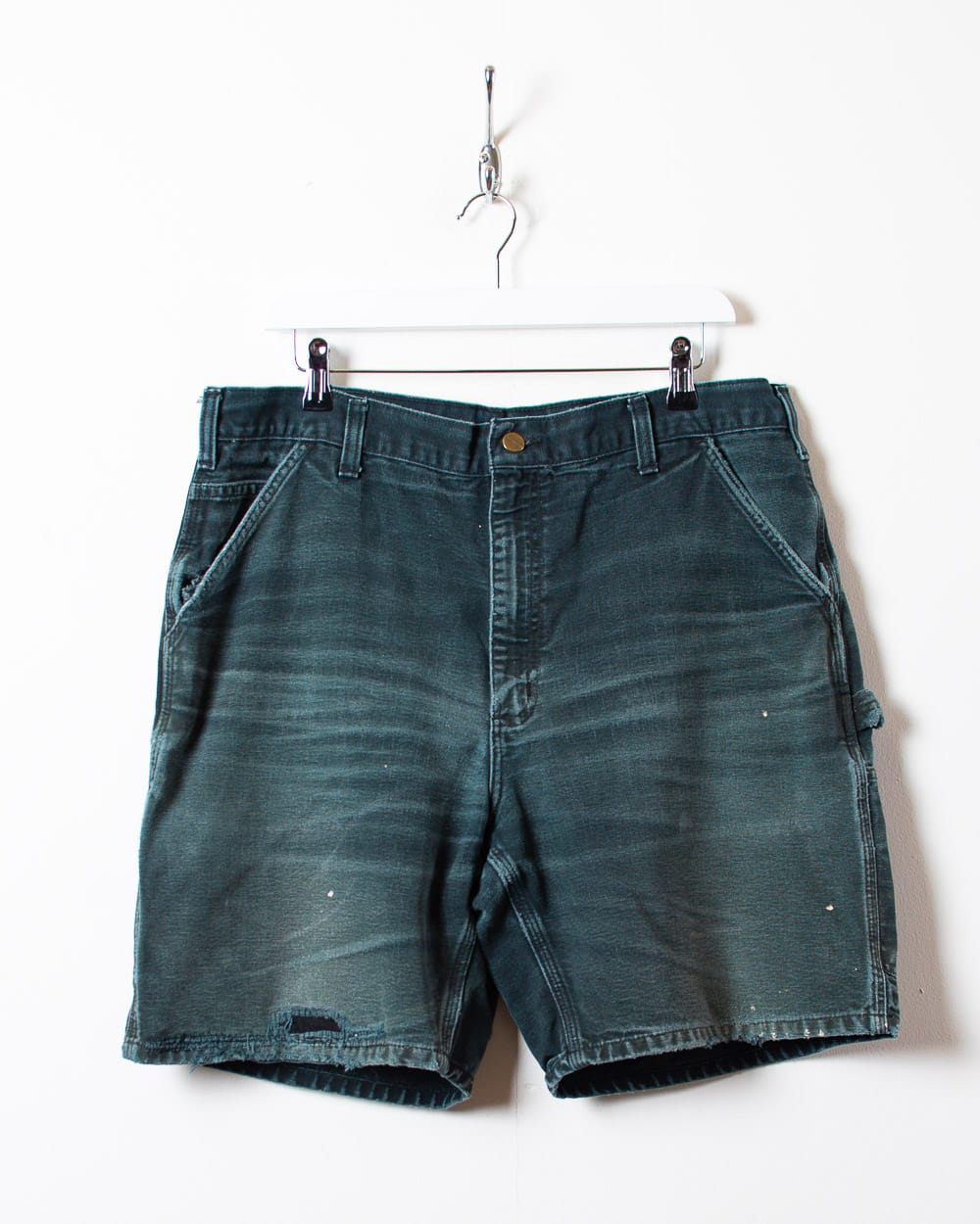 Black Carhartt Distressed Carpenter Jean Shorts - W36 L19