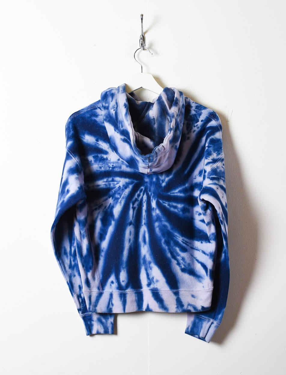 Blue Champion Reverse Weave Tie-Dye Hoodie - Small Women's