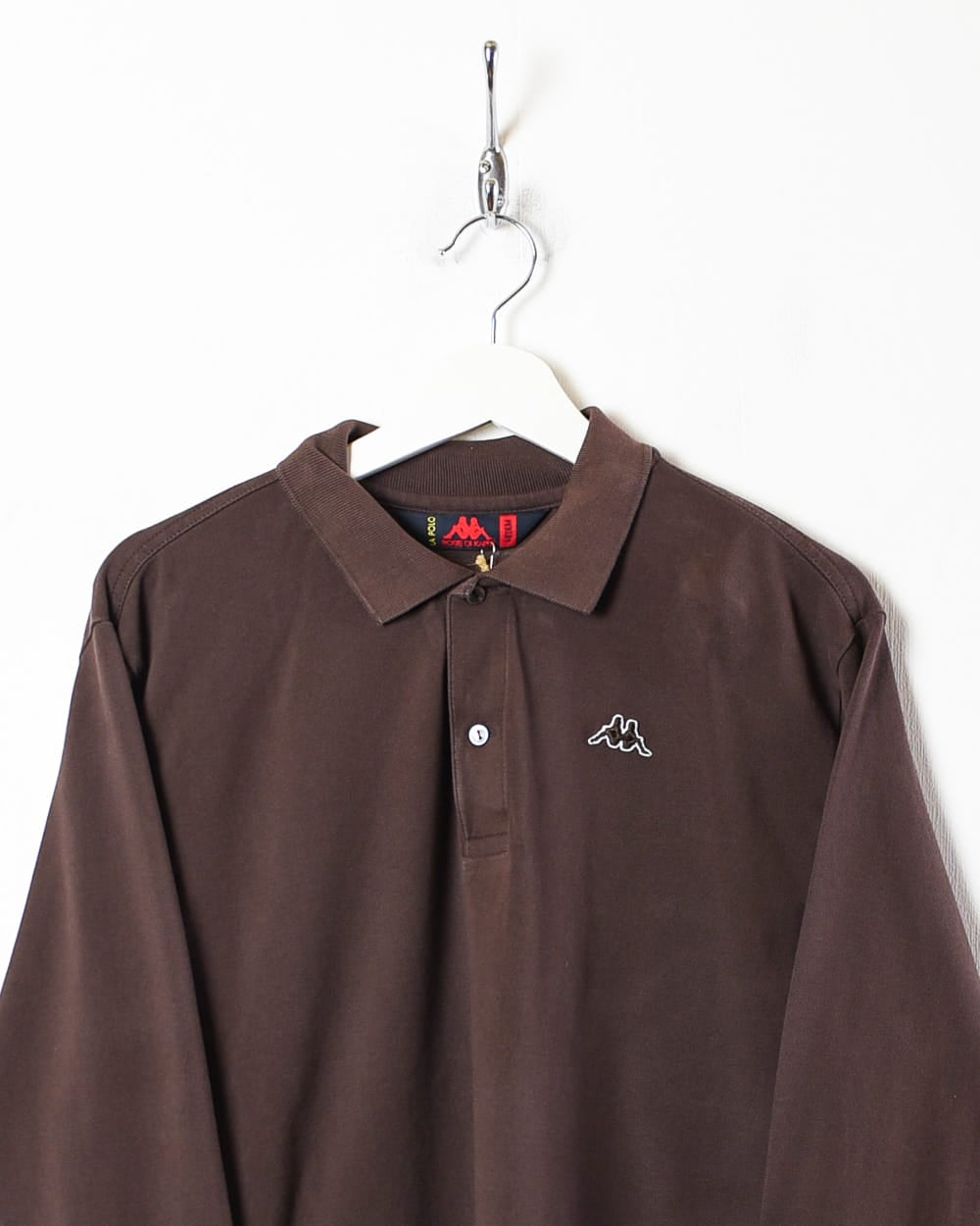 Brown Kappa Long Sleeved Polo Shirt - Medium