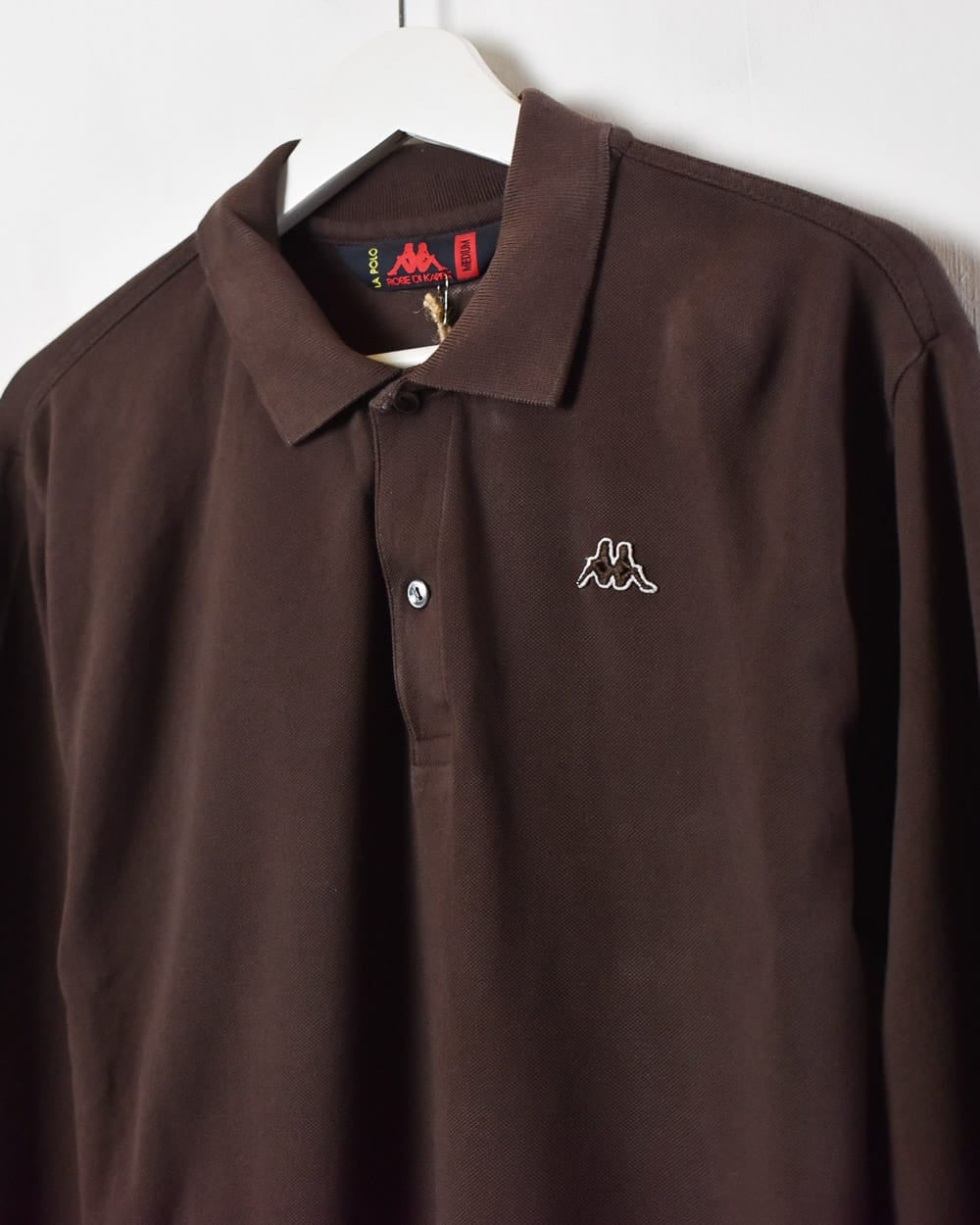 Brown Kappa Long Sleeved Polo Shirt - Medium