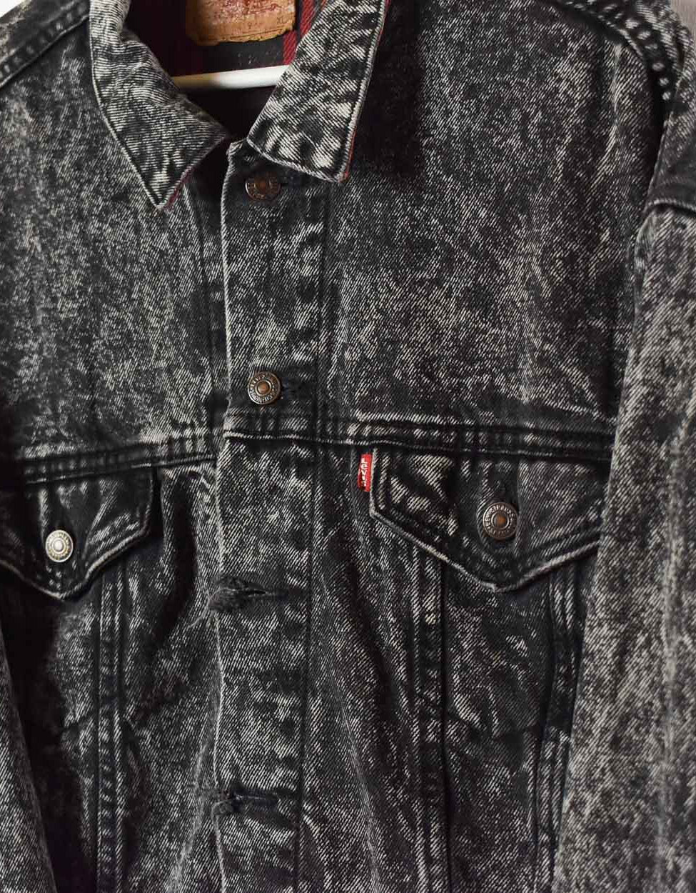 Black Levi's Acid Washed Denim Jacket - X-Large