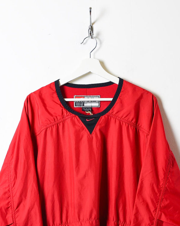 Red Nike Team Pullover Windbreaker Jacket - X-Large