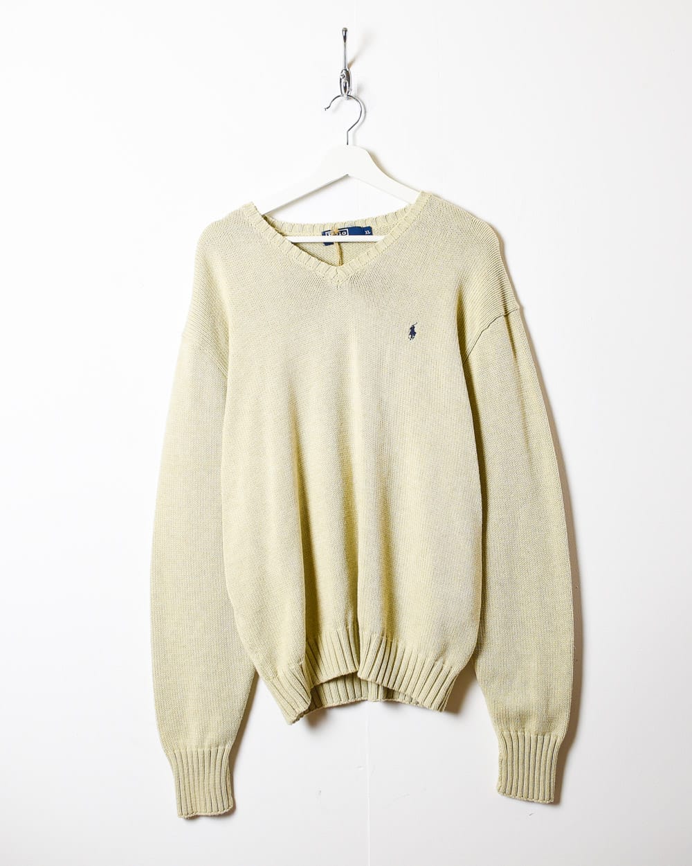 Vintage 90s Neutral Polo Ralph Lauren Knitted Sweatshirt - X-Large