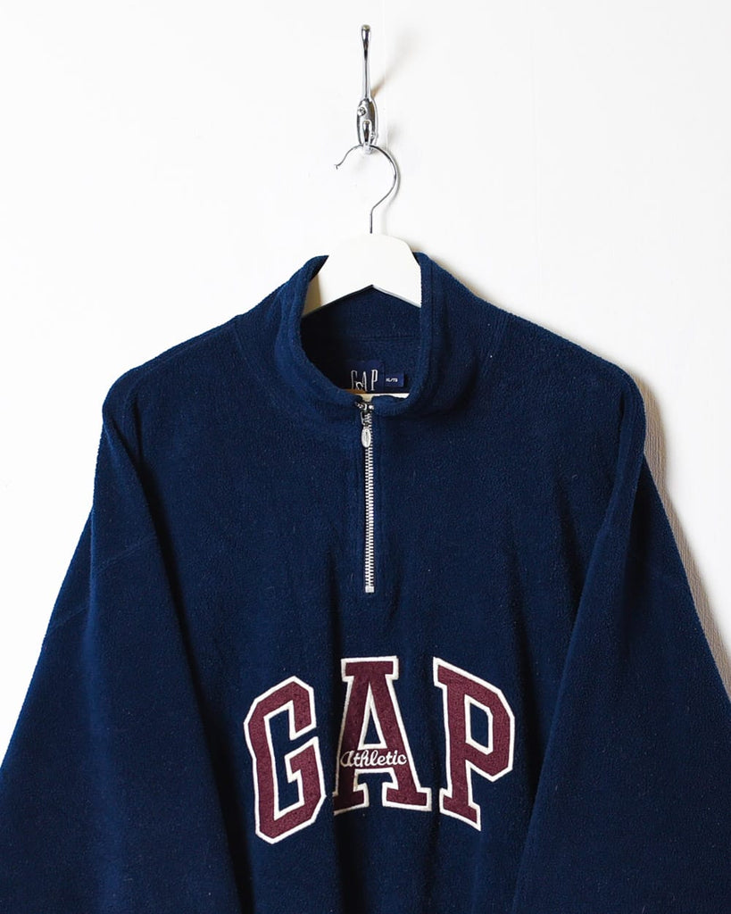 Vintage 90s Navy Gap Athletic 1/4 Zip Fleece - X-Large