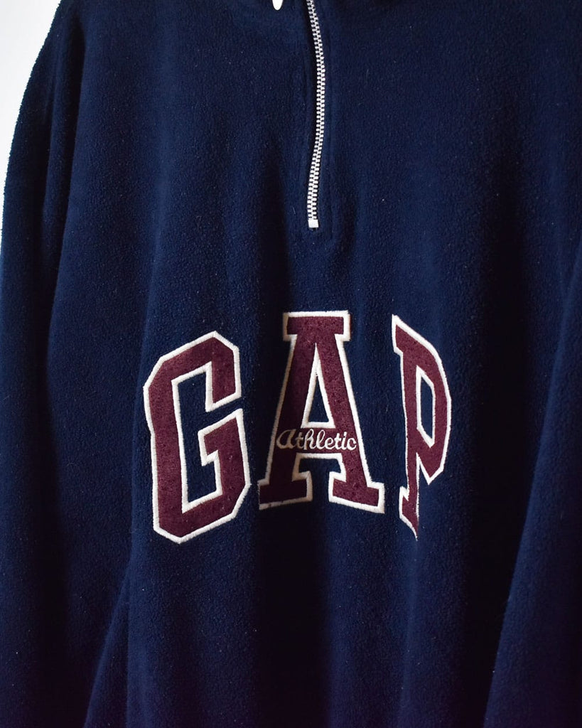 Vintage 90s Navy Gap Athletic 1/4 Zip Fleece - X-Large