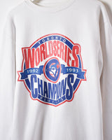 Vintage 90s White MLB Toronto Blue Jays World Series Champions 1993  Sweatshirt - X-Large Cotton– Domno Vintage