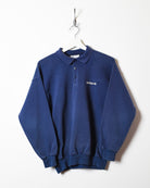 Navy Adidas Collared Sweatshirt - X-Small