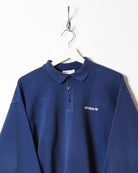 Navy Adidas Collared Sweatshirt - X-Small