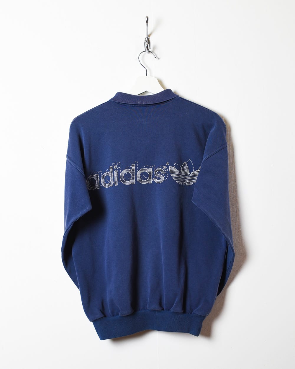 Navy Adidas Collared Sweatshirt - X-Small