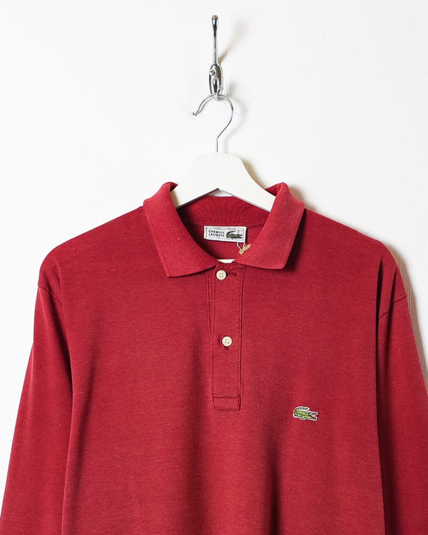 Red Chemise Lacoste Long Sleeved Polo Shirt - Medium