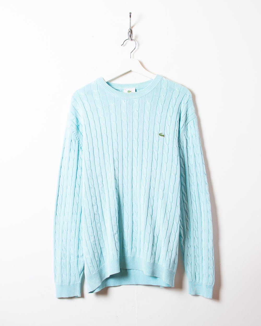 BabyBlue Lacoste Cable Knit Sweatshirt - Large