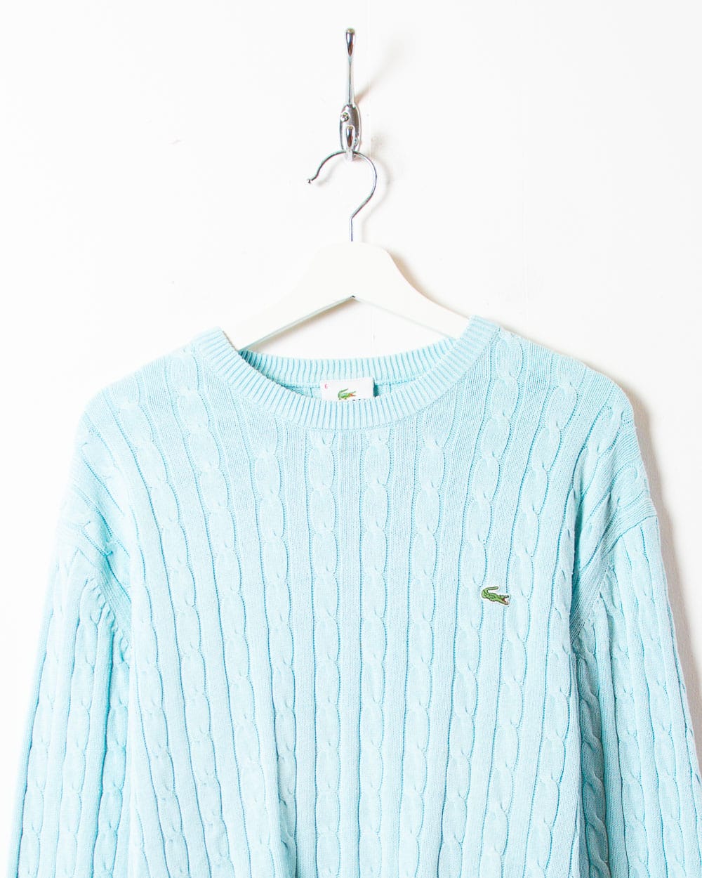 BabyBlue Lacoste Cable Knit Sweatshirt - Large