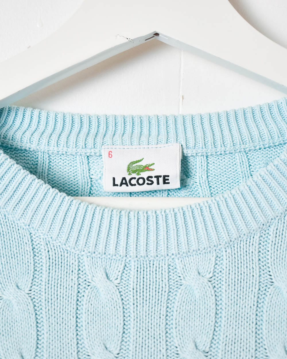 BabyBlue Lacoste Cable Knit Sweatshirt - Large