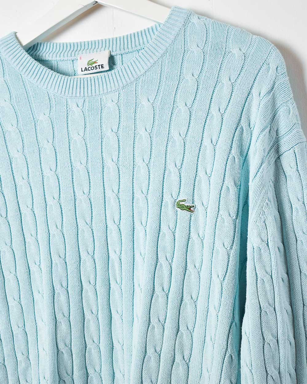 BabyBlue Lacoste Cable Knit Sweatshirt - Large