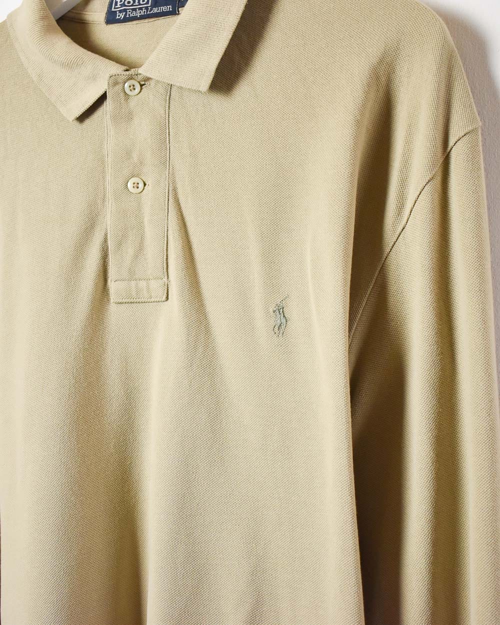 Neutral Polo Ralph Lauren Long Sleeved Polo Shirt - X-Large