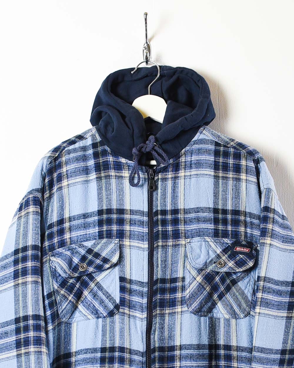 BabyBlue Dickies Padded Hooded Flannel Overshirt - Large