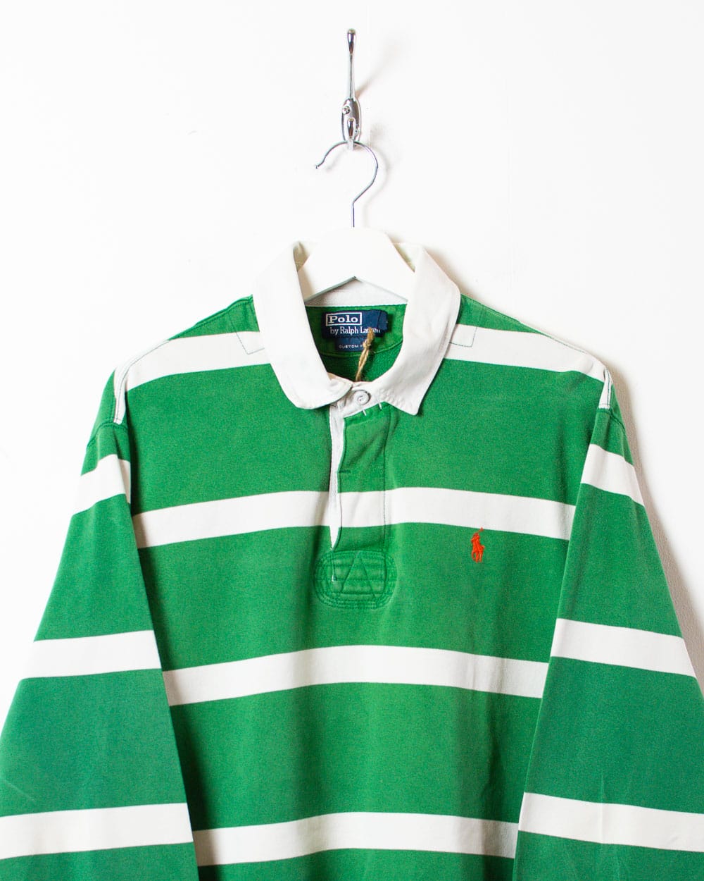 Green Polo Ralph Lauren Striped Rugby Shirt - X-Large