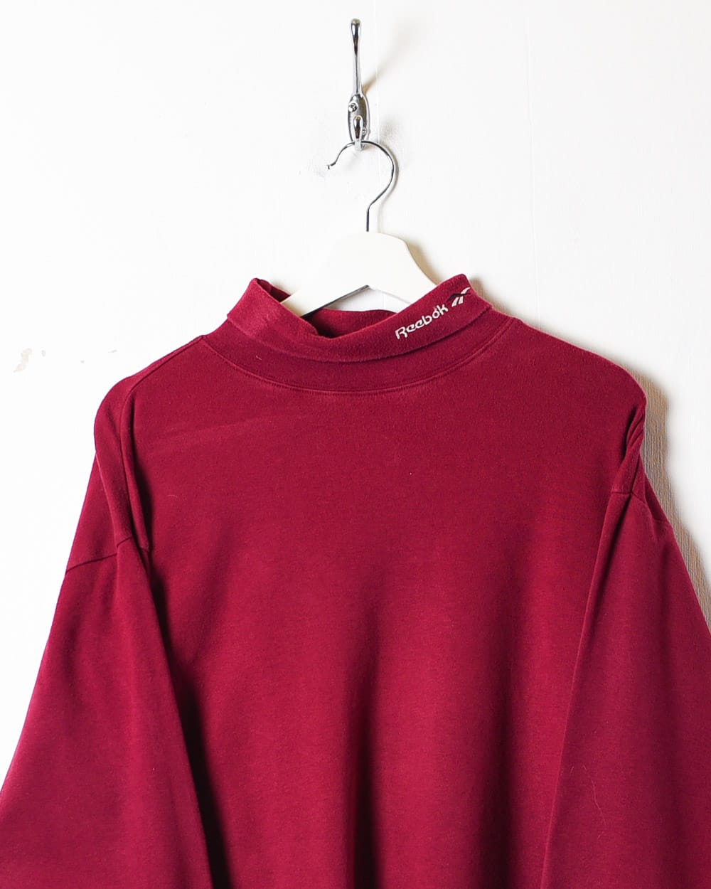 Maroon Reebok Turtle Neck Long Sleeved T-Shirt - Large