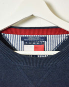 Navy Tommy Hilfiger Knitted Sweatshirt - Large