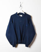 Navy Levi's Collared 1/4 Button Sweatshirt - Small