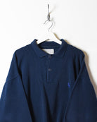 Navy Levi's Collared 1/4 Button Sweatshirt - Small