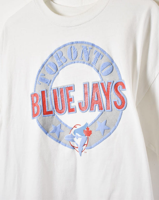 White Logo 7 Toronto Blue Jays Single Stitch T-Shirt - Large