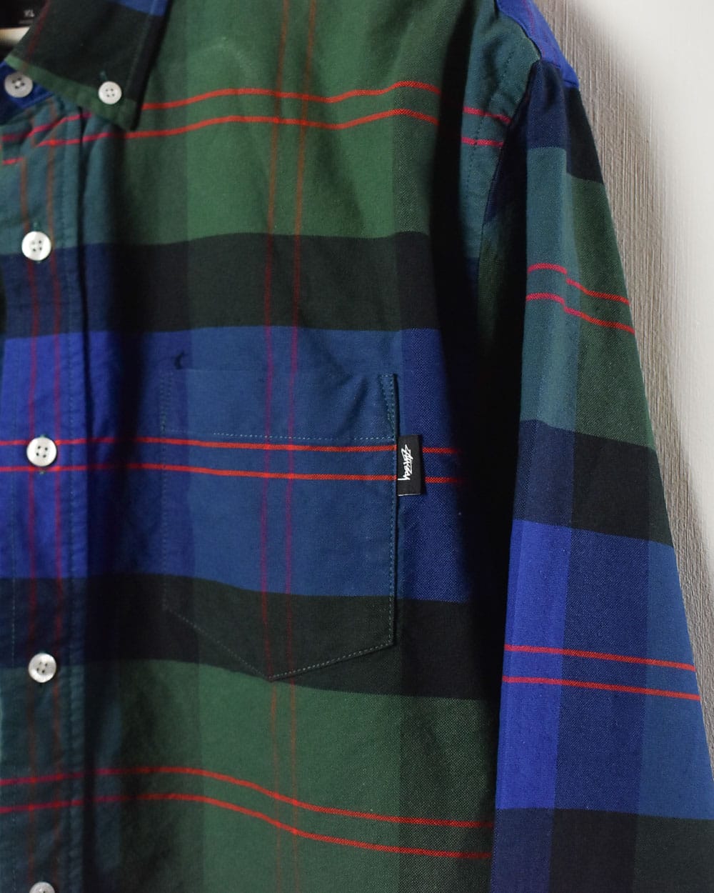 Green Stussy Checked Shirt - X-Large