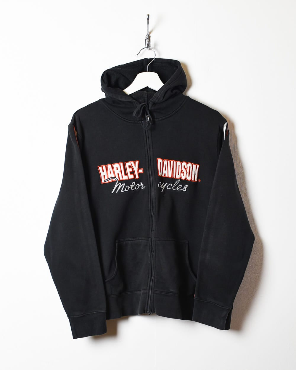 Black Harley Davidson Zip-Through Hoodie - Medium Women's