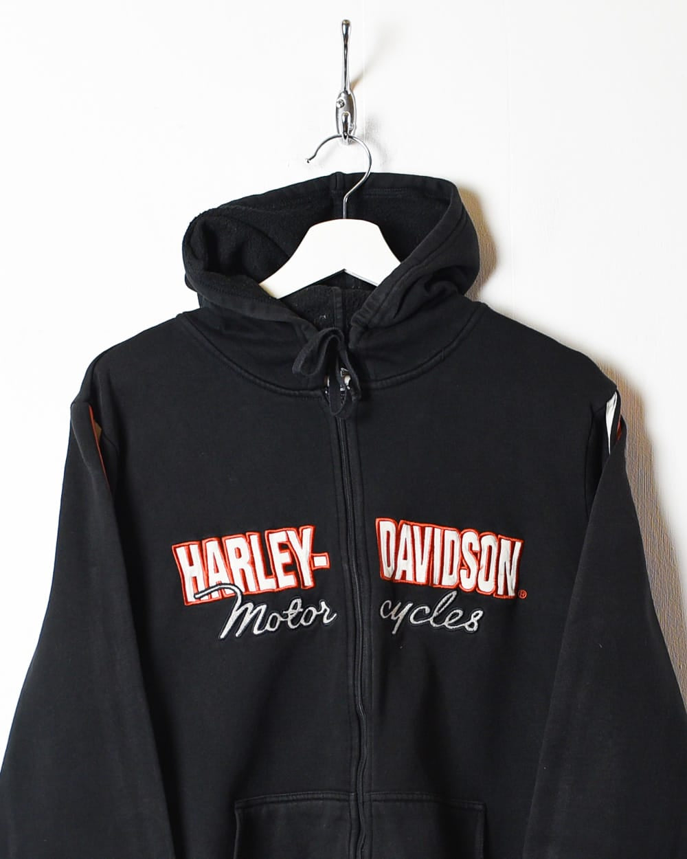 Black Harley Davidson Zip-Through Hoodie - Medium Women's