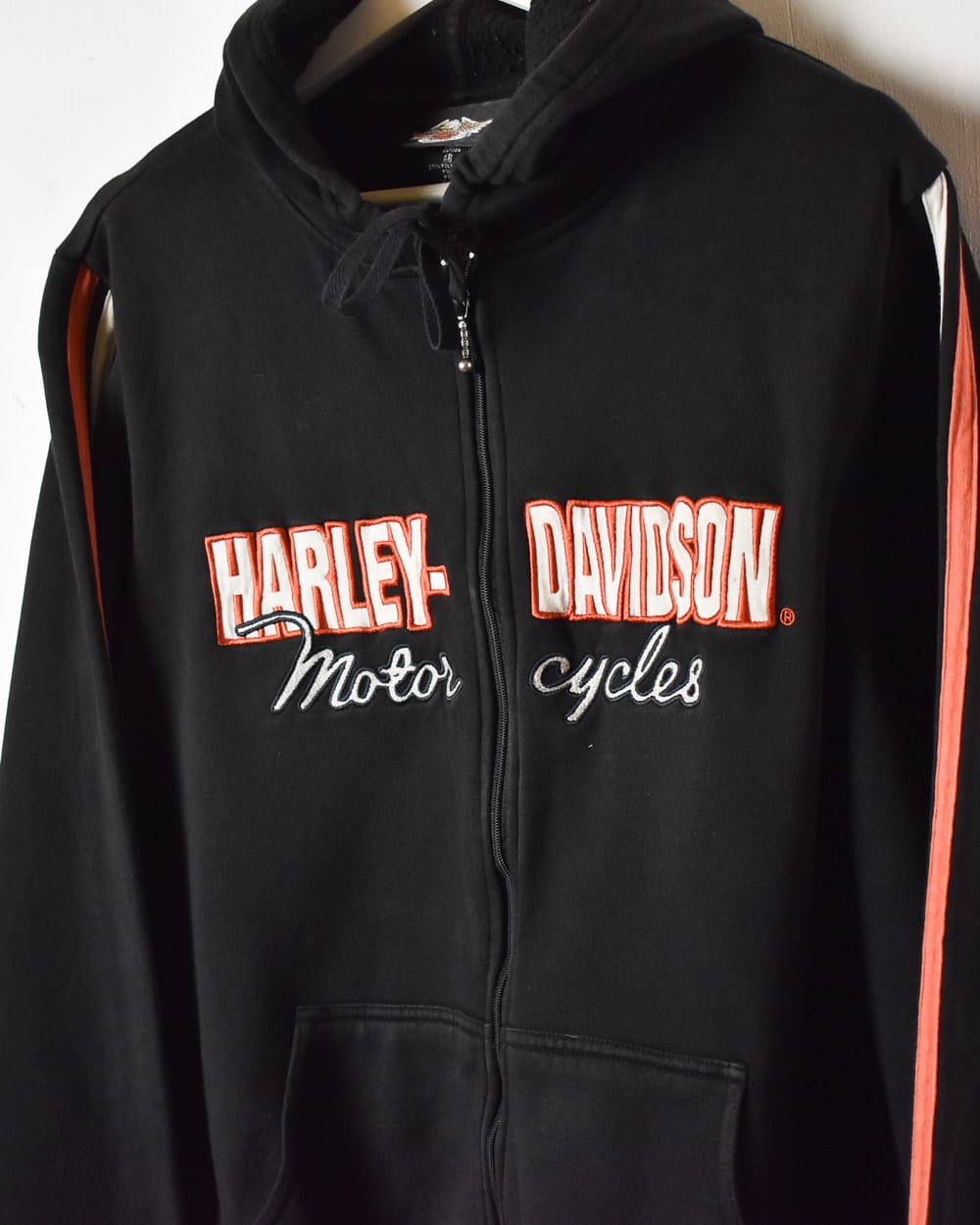 Black Harley Davidson Zip-Through Hoodie - Medium Women's