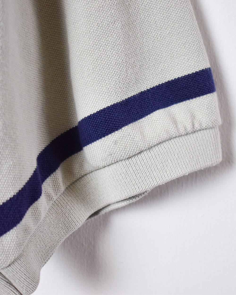 Neutral Lacoste Striped Polo Shirt - Large