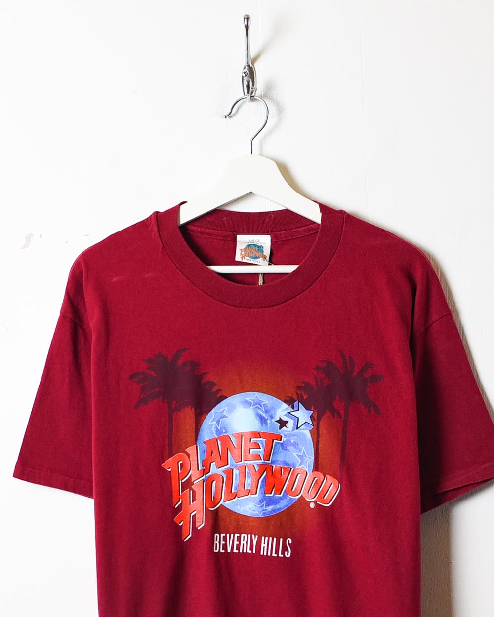 Maroon Planet Hollywood Beverly Hills Single Stitch T-Shirt - Large