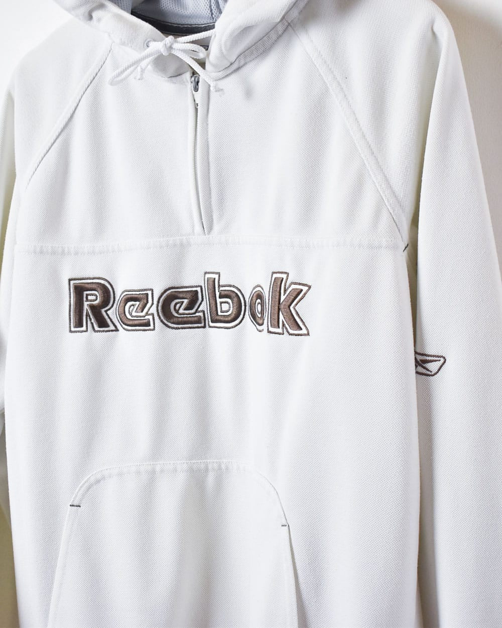 White Reebok 1/4 Zip Hoodie - Small