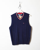 Navy Tommy Hilfiger Cable Knit Sweater Vest - Large Women's