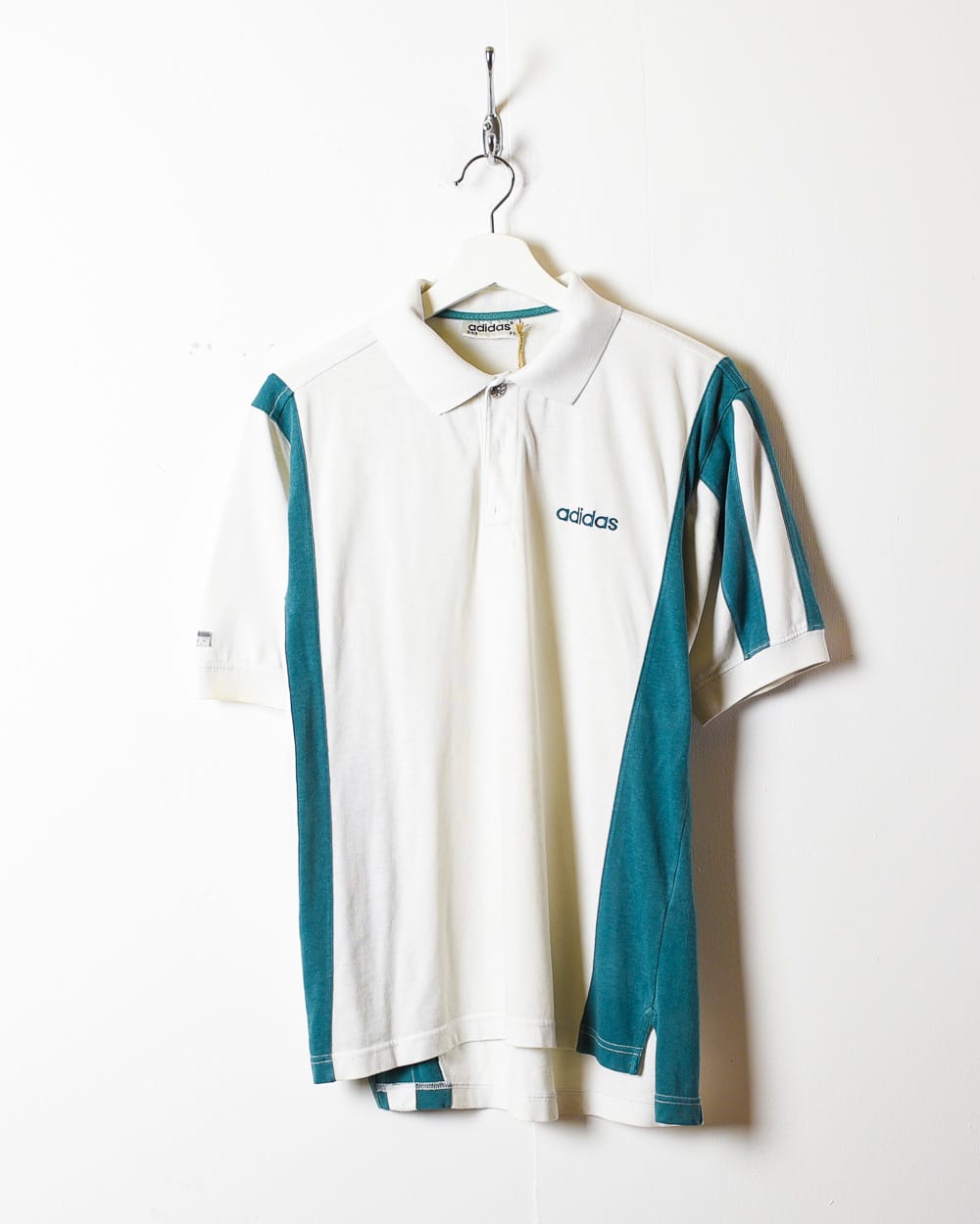 Vintage 90s White Adidas Polo Shirt - Small Cotton – Domno Vintage